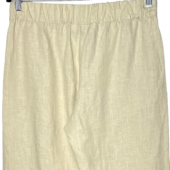 NEW American Giant Linen Pant, Elastic Waist & Pockets, Cropped, Creamy Beige, M - Picture 6 of 12